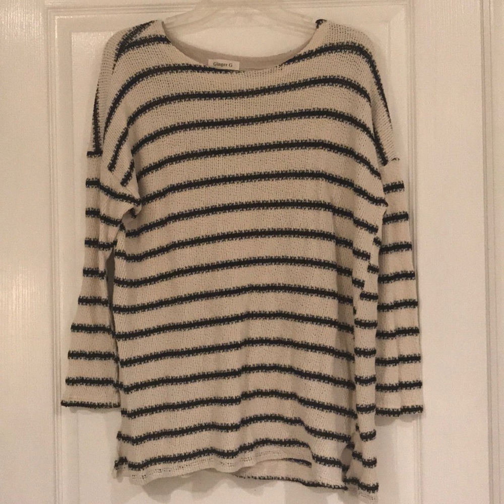 Black and cream striped sweater